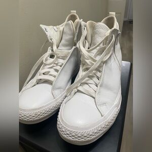 Converse White High-Tops with Neon Accents